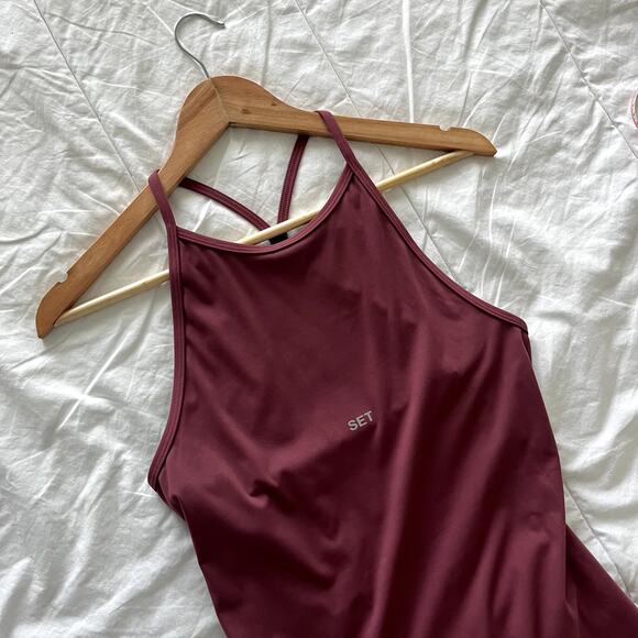 SET Active Sport Body Dress Mauve Burgundy Size XL - Picture 1 of 7